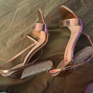 Rose Gold High Heels with Rhinestones